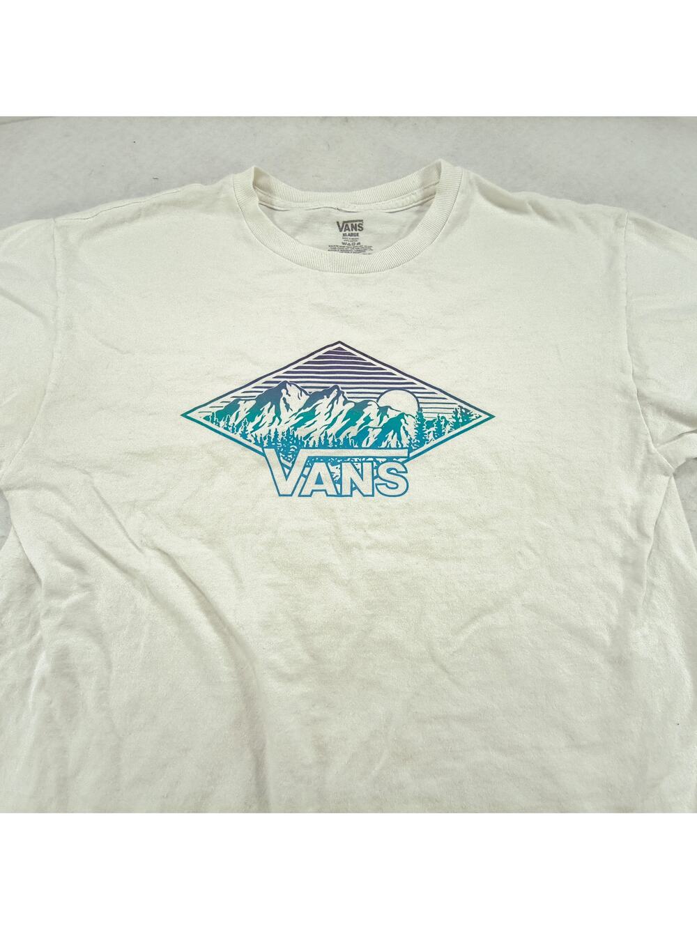 Vans Graphic Crew Neck Short Sleeve Shirt Youth Boys Size Extra Large XL White